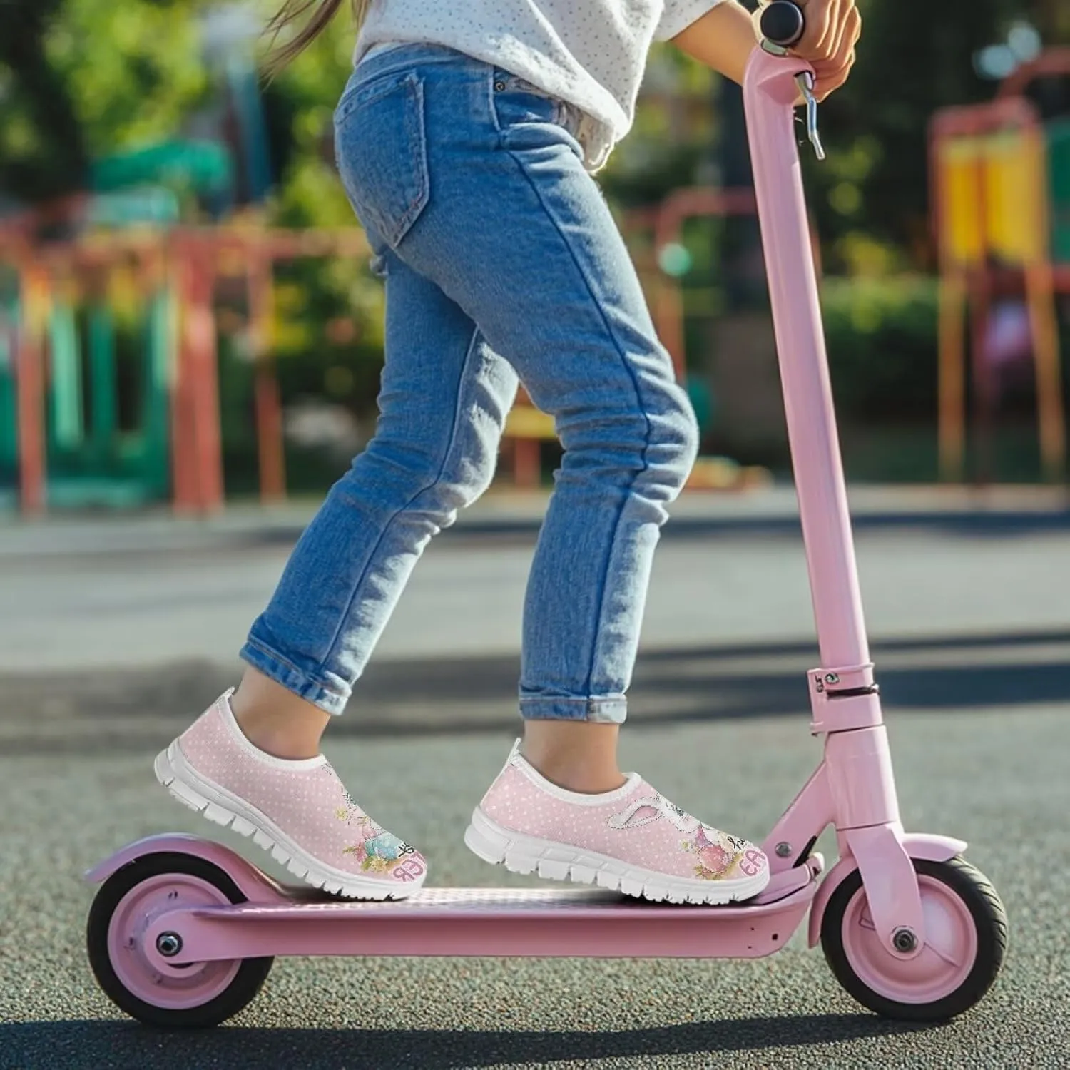 Girls Casual Slip On Shoes Lightweight Kids Low Top Non Slip Loafer Breathable Sneakers Soft Athletic Sports Shoes