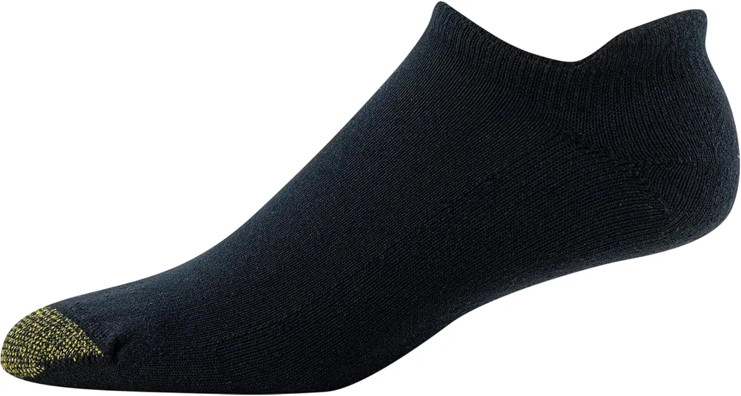 GOLDTOE Men's 656HT Cotton No Show Heel Tab Athletic Socks, 6-Pairs