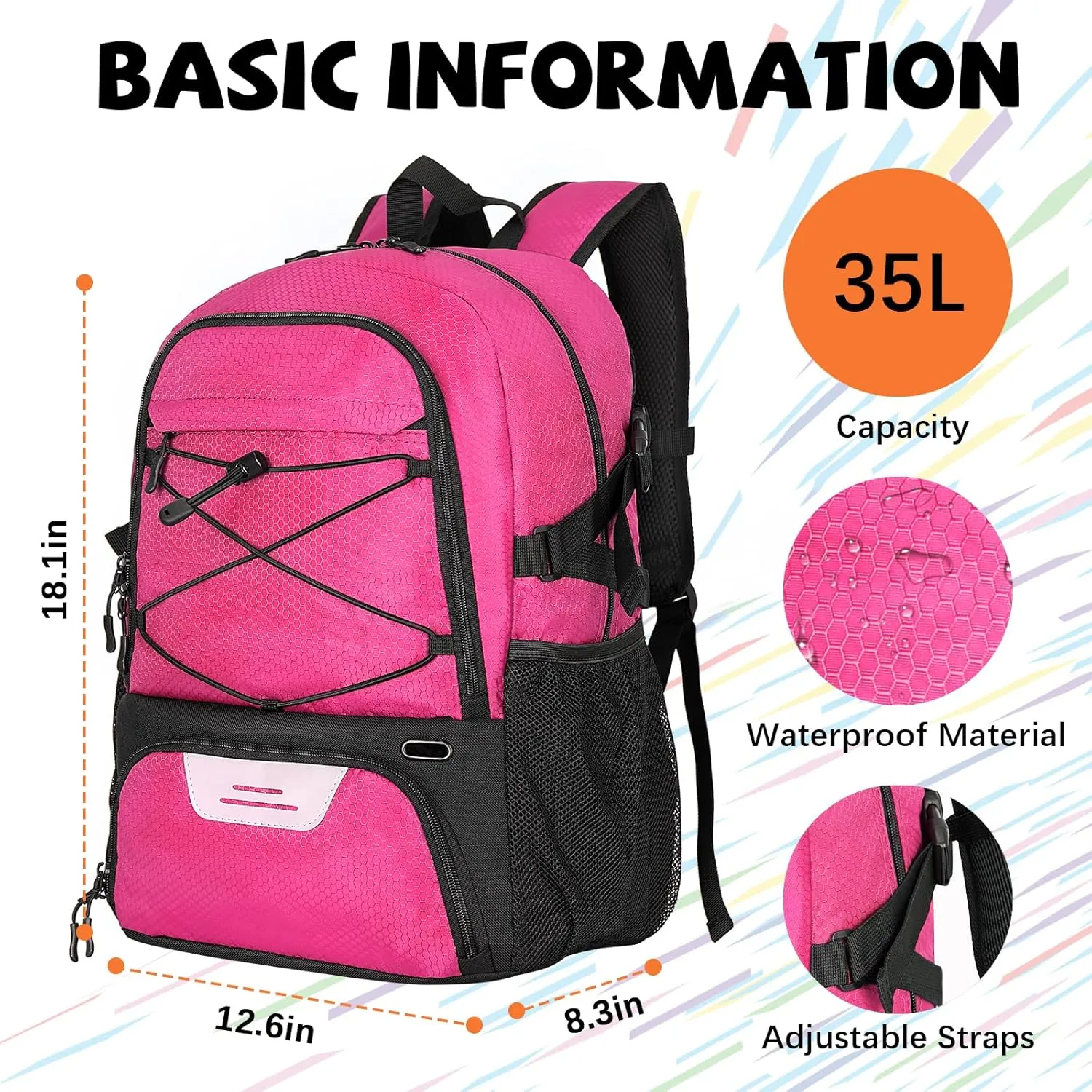 Goloni Soccer Bag,Large Sports Bag with with Separate Ball & Shoe Compartments,Youth Soccer Backpack for Basketball