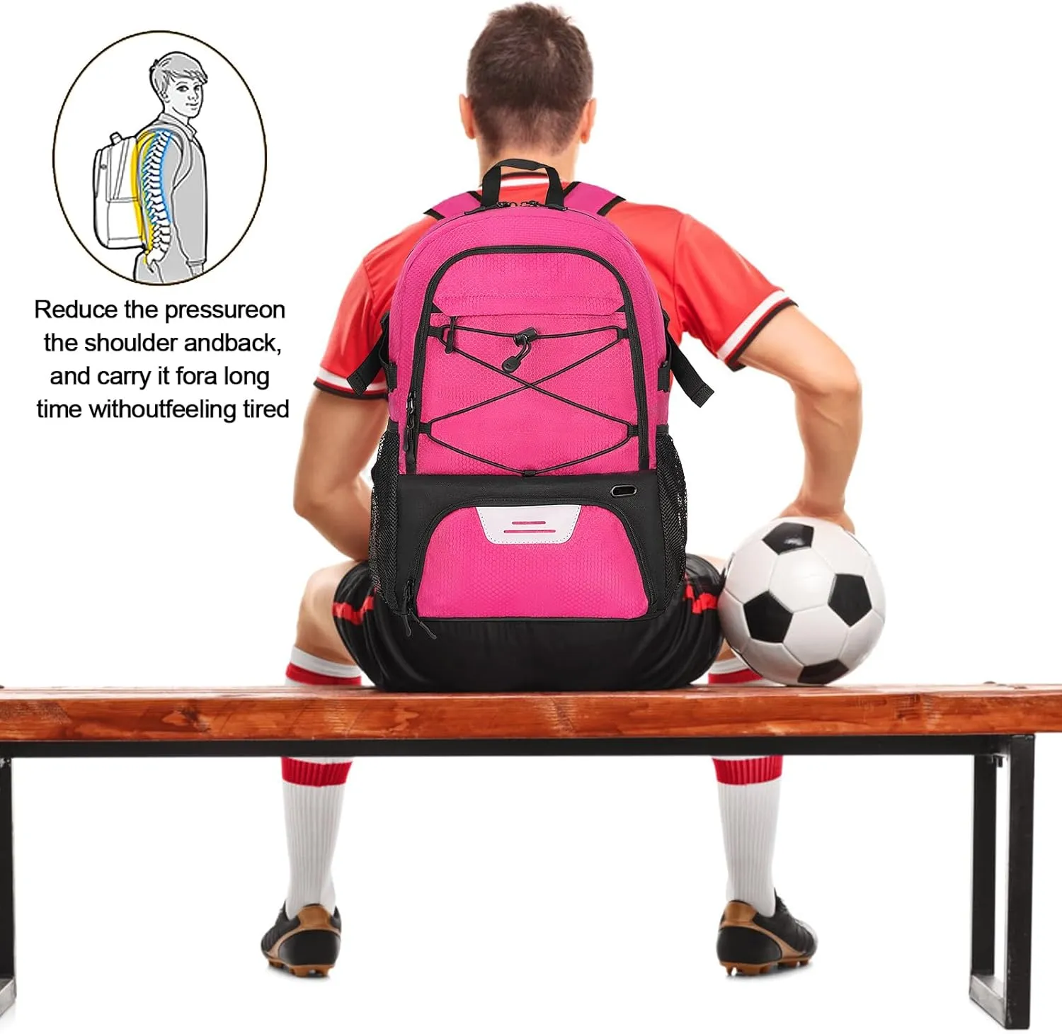 Goloni Soccer Bag,Large Sports Bag with with Separate Ball & Shoe Compartments,Youth Soccer Backpack for Basketball