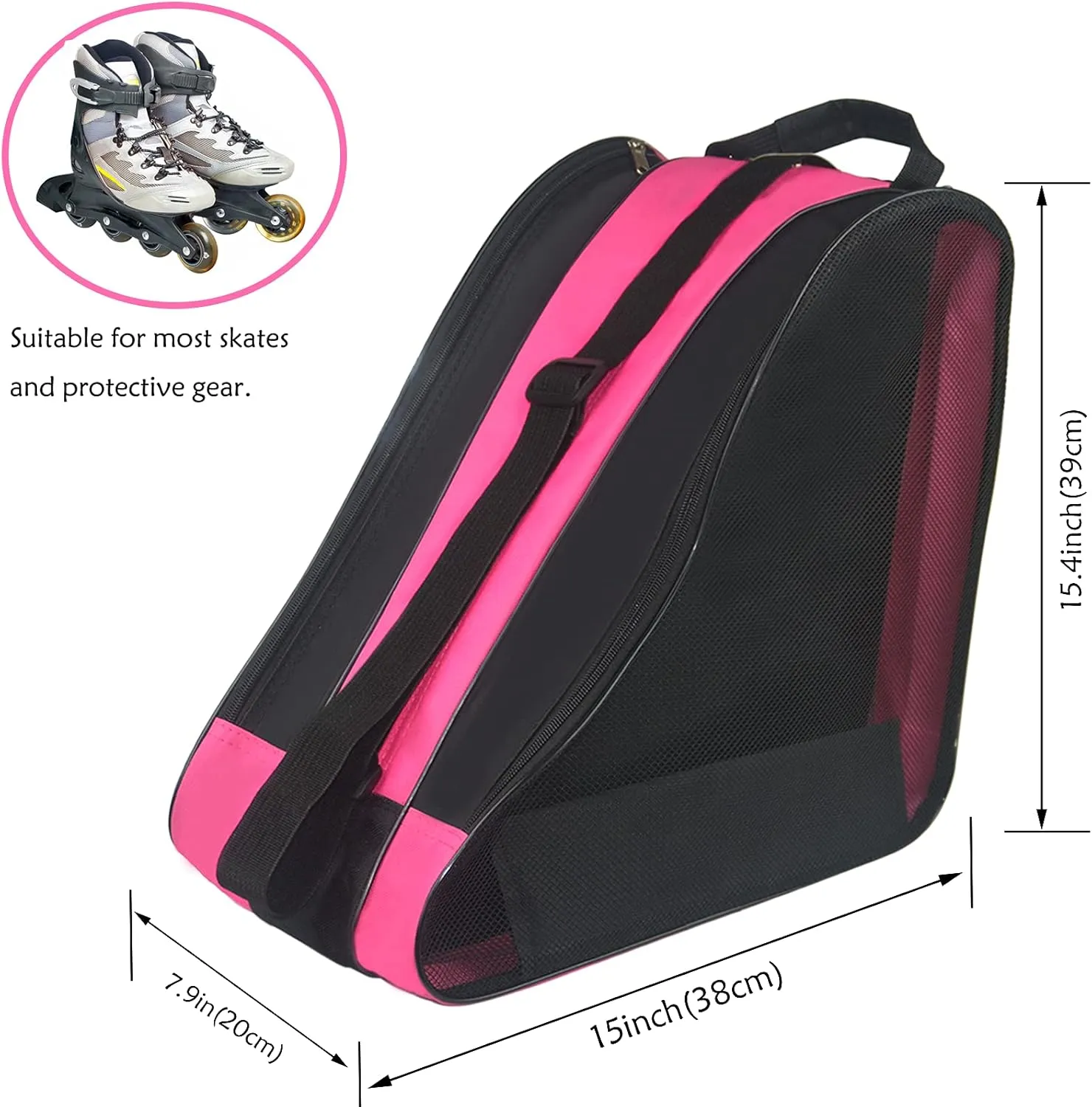 Gooyule Ice Skate Bag - Large Capacity Skating Bag Fits Quad, Inline and Most Roller Skates