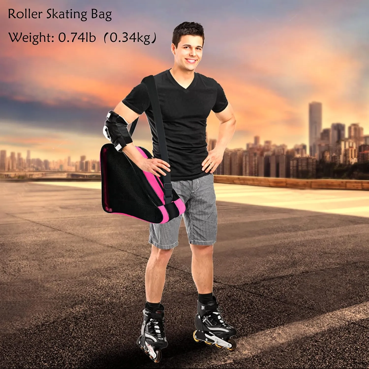 Gooyule Ice Skate Bag - Large Capacity Skating Bag Fits Quad, Inline and Most Roller Skates