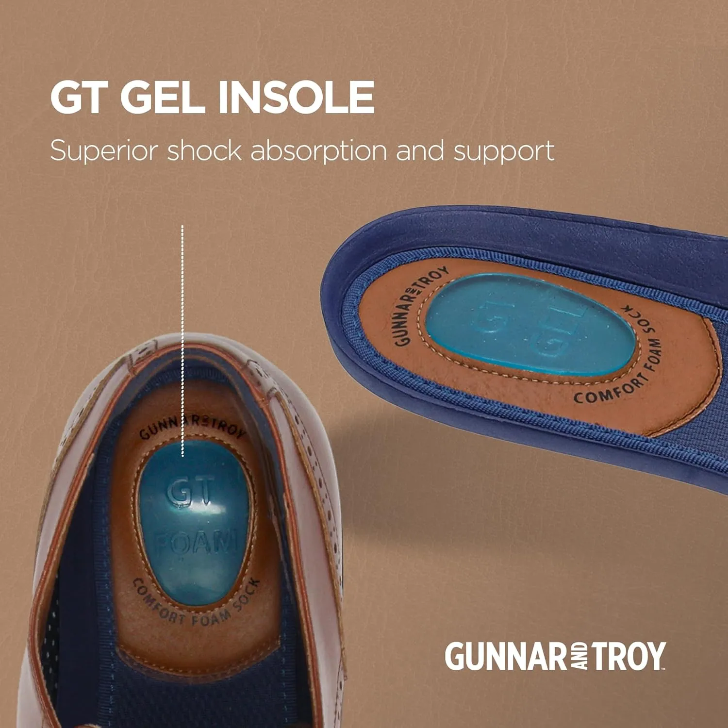 Gunnar and Troy Axel Mens Dress Shoes | Classic Brogue Oxford with Leather Uppers | Cushioned Dual-Density Footbed | Multi Color
