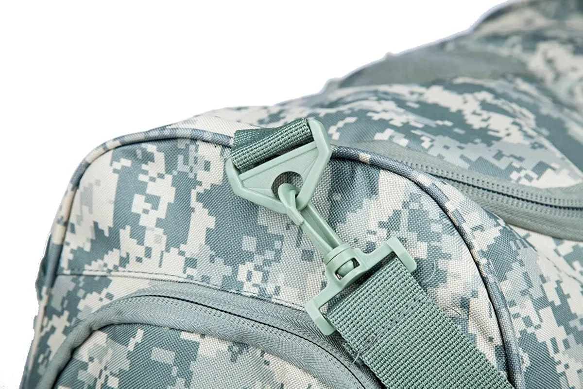 Gym Bag for Women & Men Tactical Duffle Military Weekender Work Out Lightweight Waterproof Sports Tote Shoe Pocket ACU