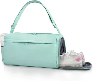 Gym Bag for Women with Shoe Compartment Sports Duffle Bag Men with Wet Pocket and Bottle Pocket Lightweight for Travel Workout, Green