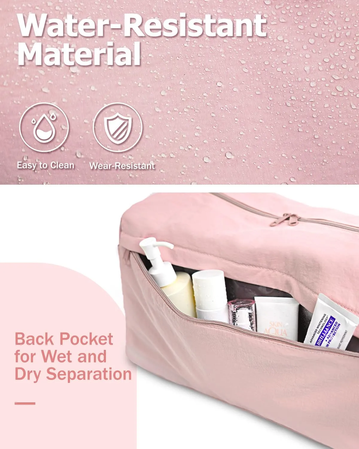 Gym Bag for Women with Shoe Compartment Sports Duffle Bag Men with Wet Pocket and Bottle Pocket Lightweight for Travel Workout, Pink