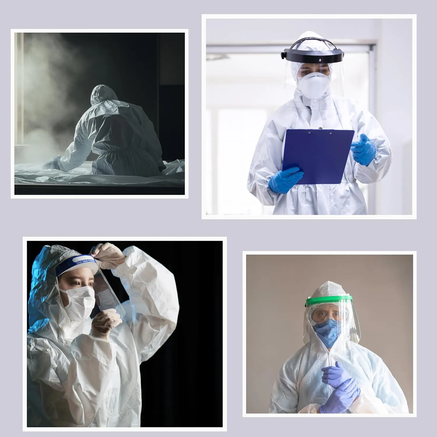 Hazmat Suit Disposable Full Body Hazmat Suit PPE with Protective Face Shield, Face Mask, Nitrile Gloves and Shoe Covers