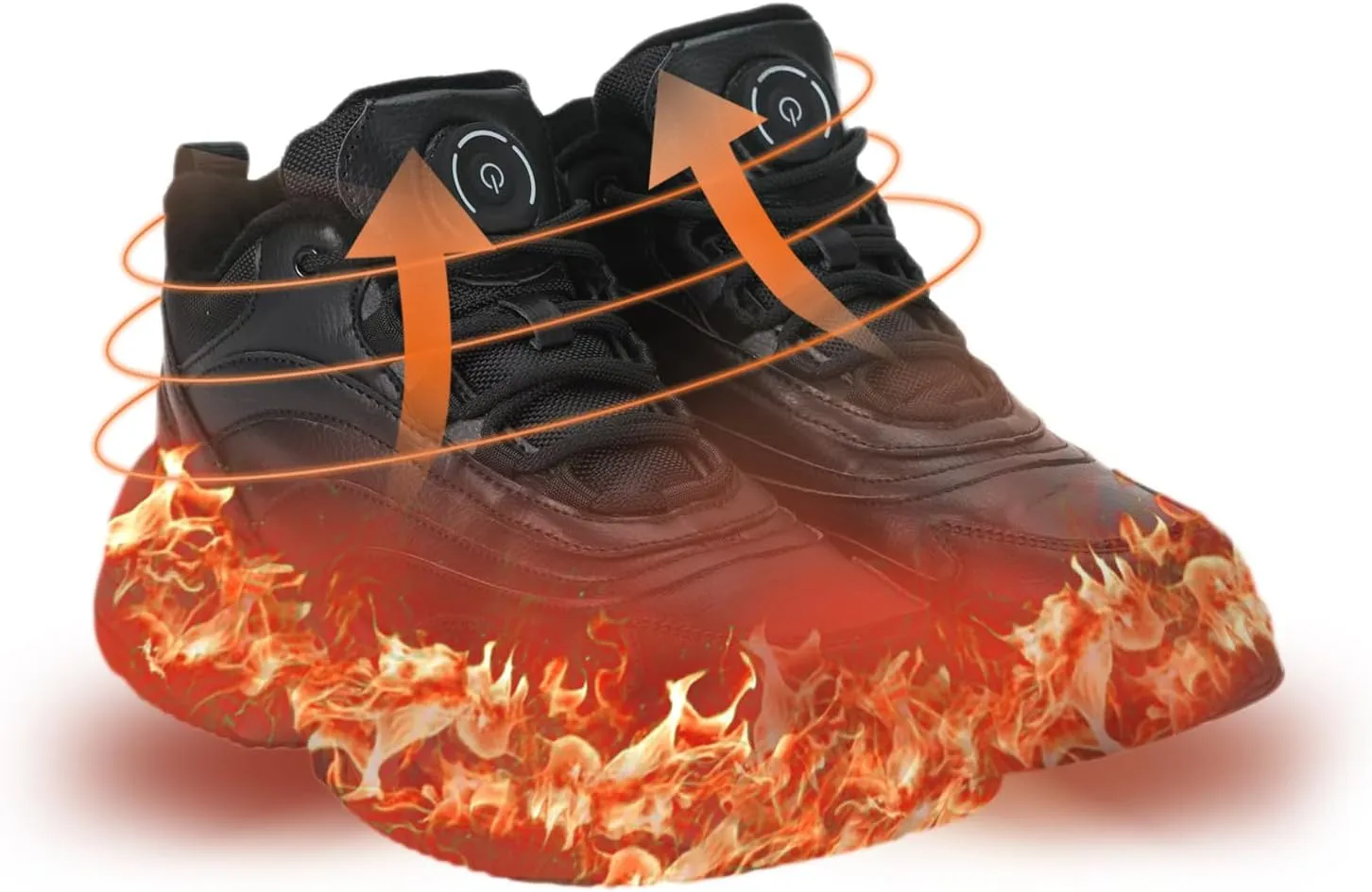 Heated Sports Shoes, Fever Suede Lining Sneakers for Men & Women 4000mAh Rechargeable Lithium Battery Power Supply 3 Temperature Settings Hiking Heating Device