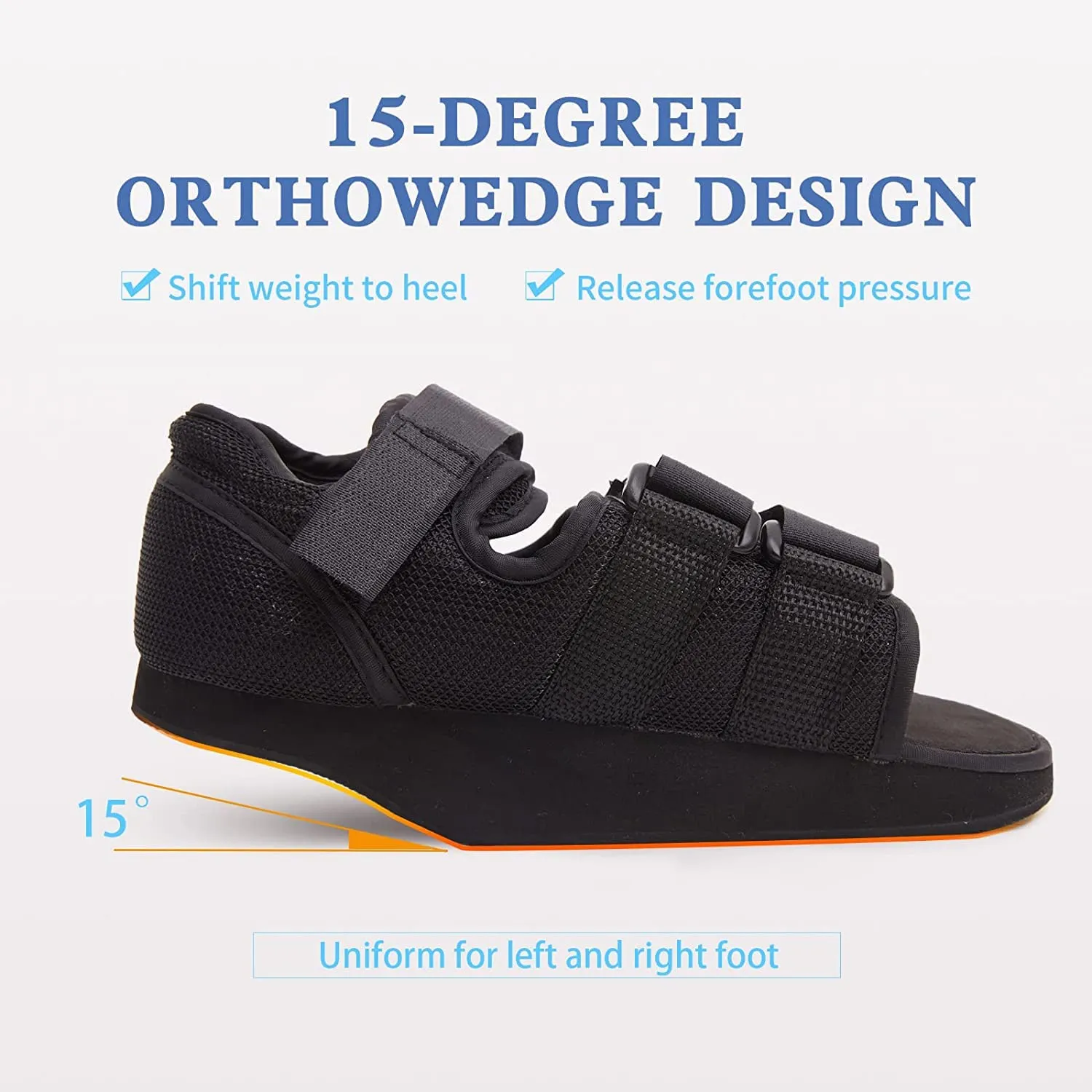Heel Wedge Healing Shoe Post Op Shoes Lightweight Heel Relief Medical Orthopedic Foot Brace Off-loading Shoes for Heel or Ankle Pain Ulcerations Feet Wounds for Men and Women (Medium)