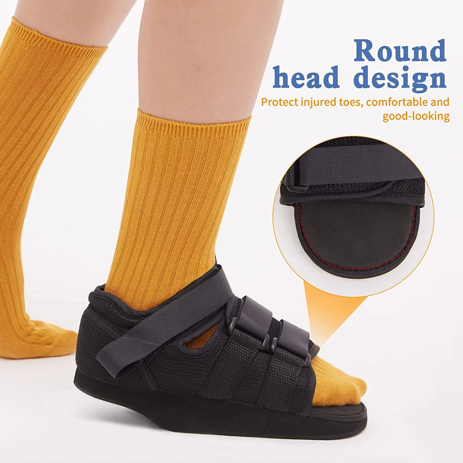 Heel Wedge Healing Shoe Post Op Shoes Lightweight Heel Relief Medical Orthopedic Foot Brace Off-loading Shoes for Heel or Ankle Pain Ulcerations Feet Wounds for Men and Women (Medium)