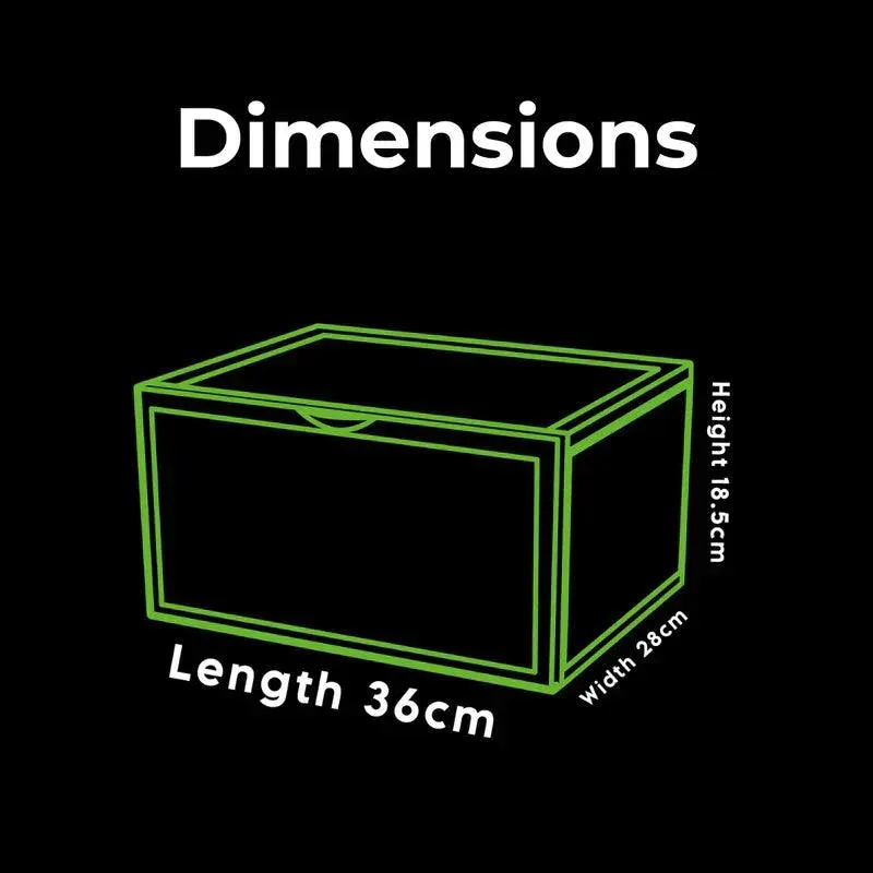 HELIOS ABODE BLACK SNEAKER STORAGE BOX PACK OF 10 (side drop)