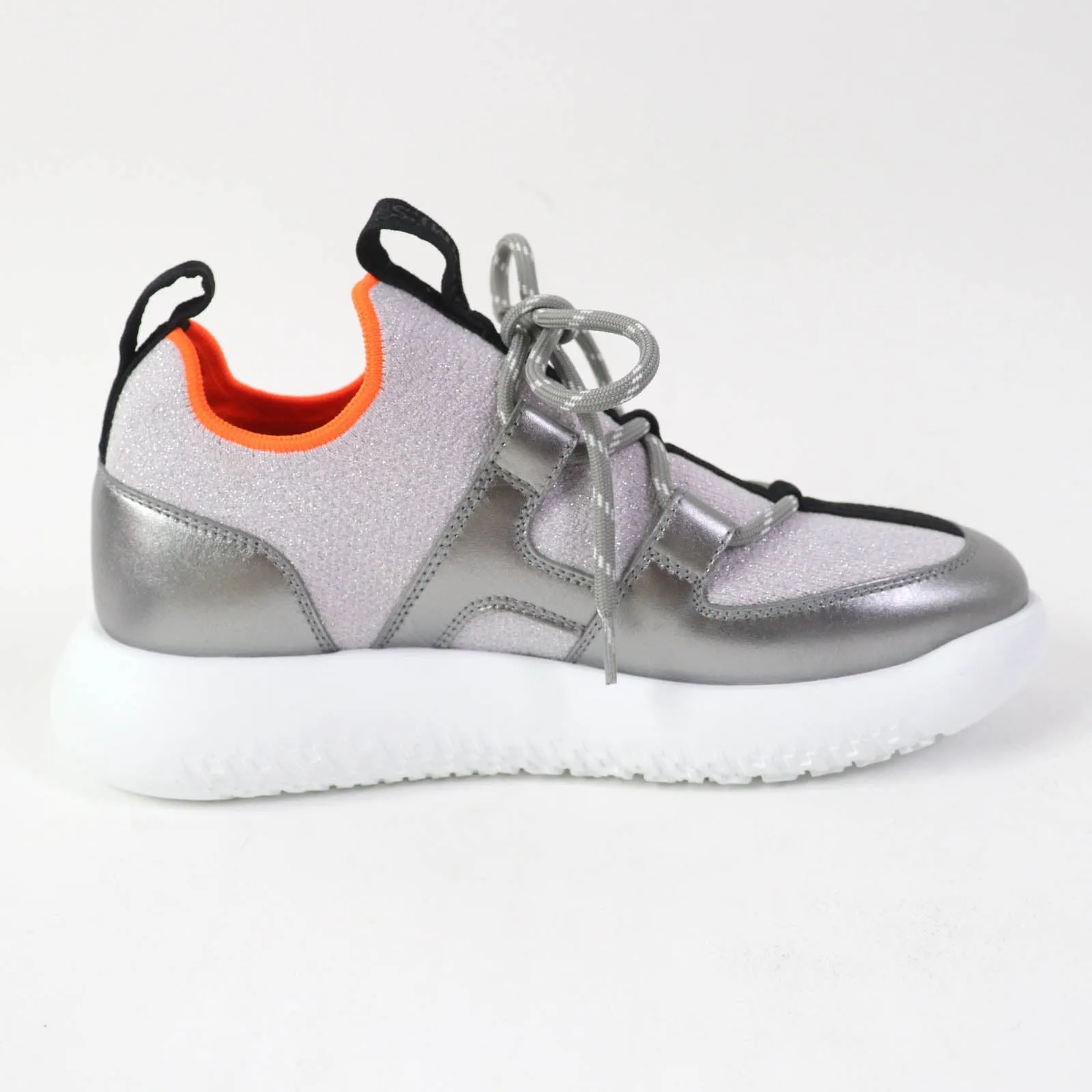 HERMES Low cut sneakers knit Silver Light Purple DUEL Duel 35.5