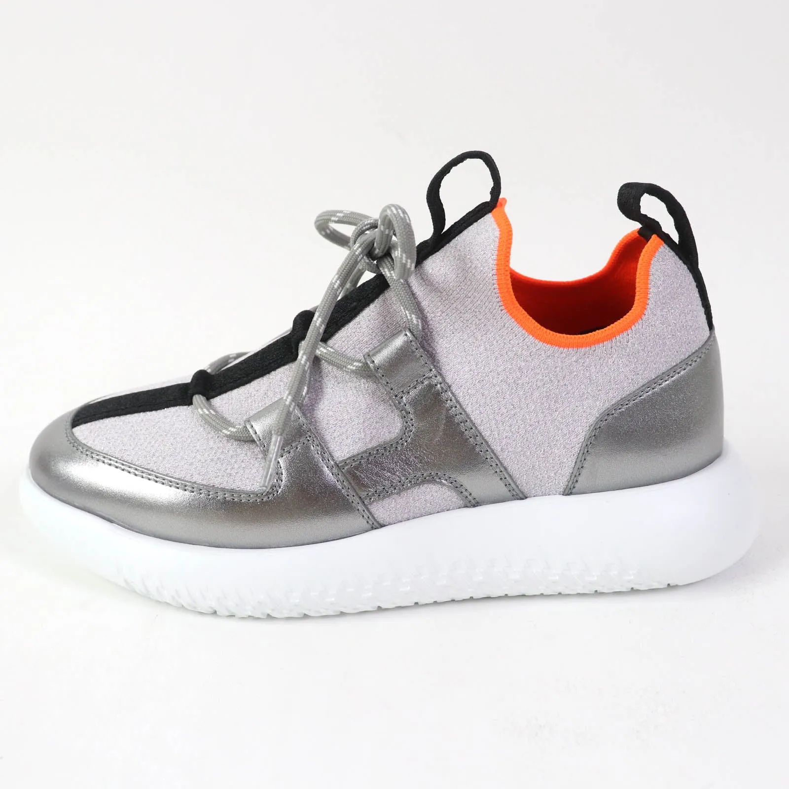 HERMES Low cut sneakers knit Silver Light Purple DUEL Duel 35.5