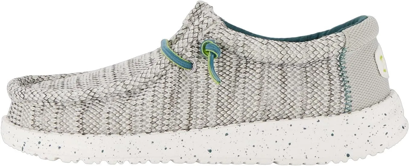Hey Dude Boy's Wally Heathered Mesh | Youth's Shoes | Youth Slip-on Loafers | Comfortable & Light-Weight