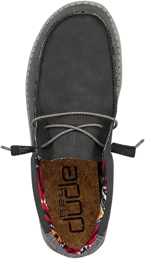 Hey Dude Men's Wally Recycled Leather | Men’s Shoes | Men's Lace Up Loafers | Comfortable & Light-Weight