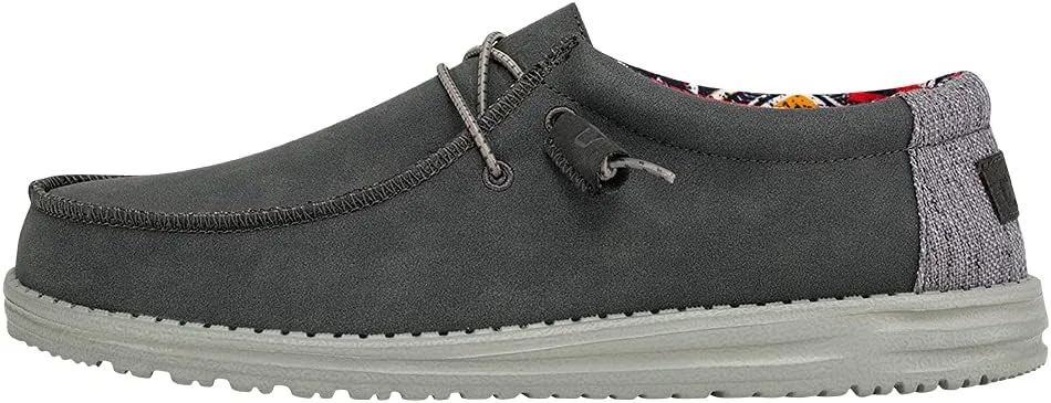 Hey Dude Men's Wally Recycled Leather | Men’s Shoes | Men's Lace Up Loafers | Comfortable & Light-Weight