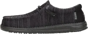 Hey Dude Wally Stretch Sox Black/Black Size 9, Men’s Shoes, Men's Slip-on Loafers, Comfortable & Light-Weight