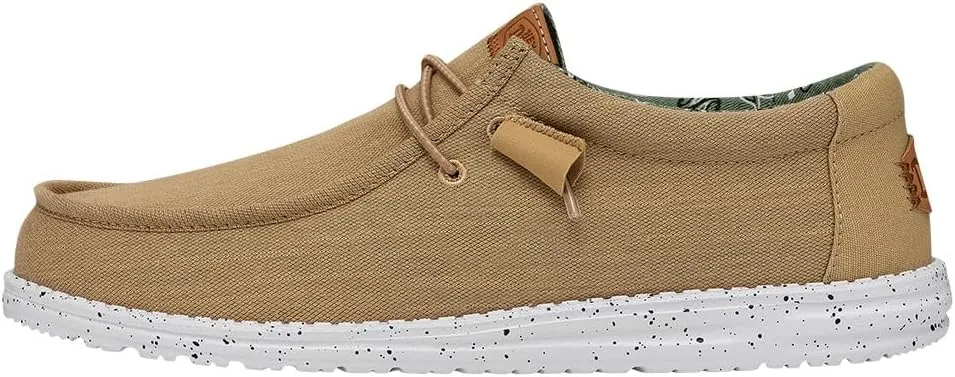 HEYDUDE Men's Wally Washed Canvas, Men’s Shoes, Slip-on Loafers, Comfortable & Light-Weight