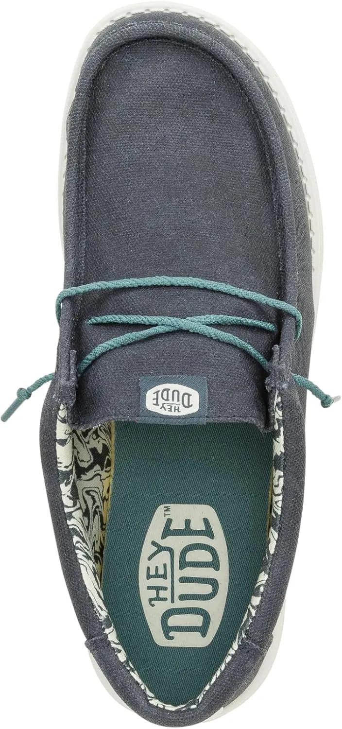 HEYDUDE Men's Wally Washed Canvas, Men’s Shoes, Slip-on Loafers, Comfortable & Light-Weight