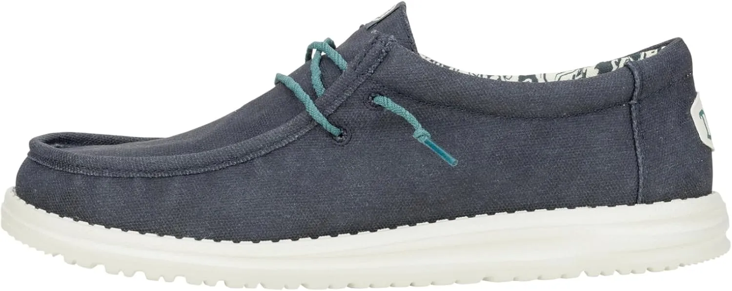 HEYDUDE Men's Wally Washed Canvas, Men’s Shoes, Slip-on Loafers, Comfortable & Light-Weight