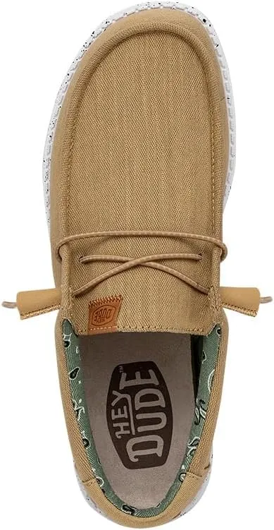 HEYDUDE Men's Wally Washed Canvas, Men’s Shoes, Slip-on Loafers, Comfortable & Light-Weight