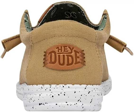 HEYDUDE Men's Wally Washed Canvas, Men’s Shoes, Slip-on Loafers, Comfortable & Light-Weight
