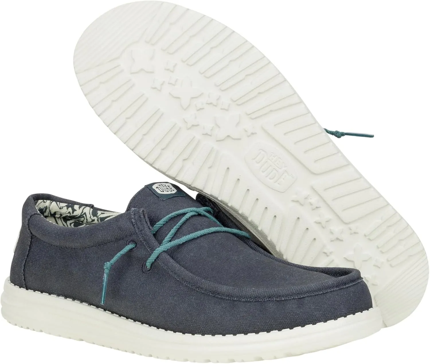 HEYDUDE Men's Wally Washed Canvas, Men’s Shoes, Slip-on Loafers, Comfortable & Light-Weight