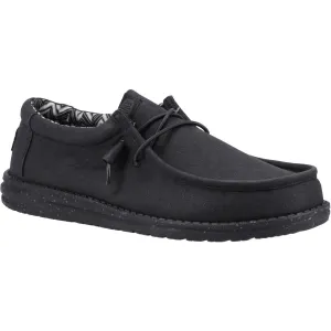 HEYDUDE Wally Canvas Shoe Black/Black