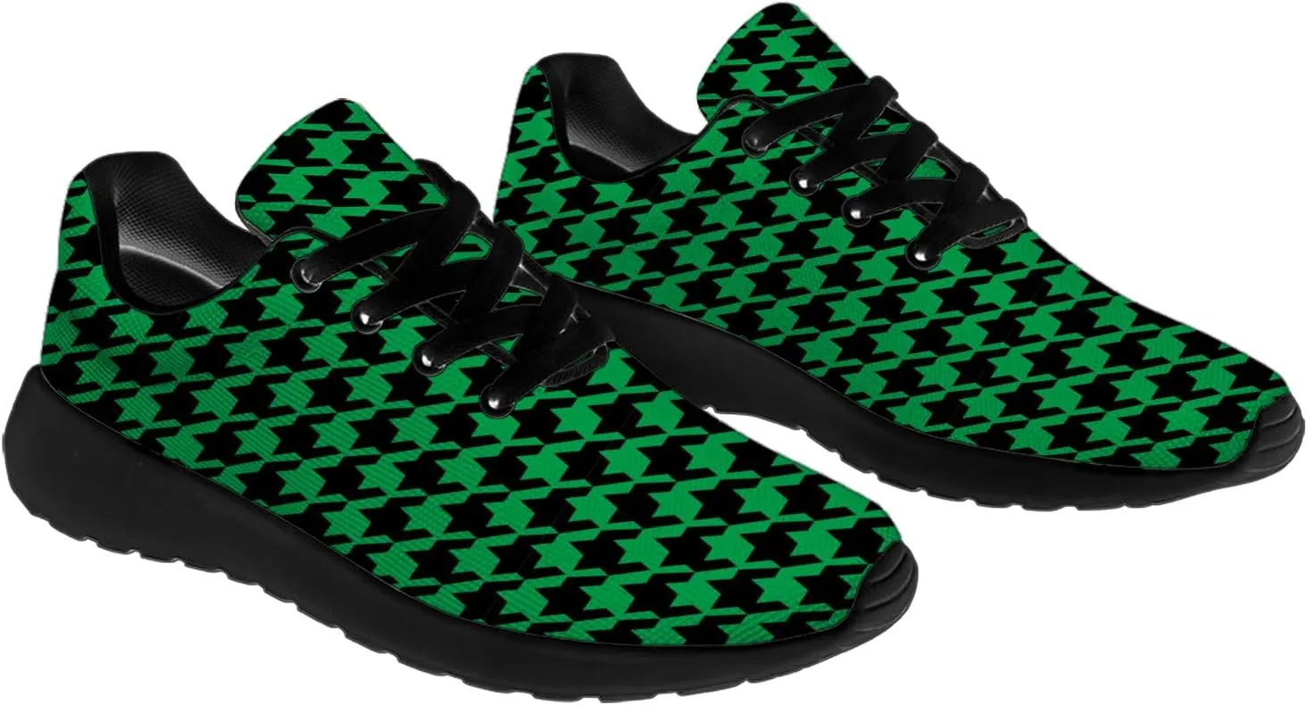 Houndstooth Print Shoes Women Men Lightweight Breathable Walking Tennis Shoes Running Sneakers Gifts for Dad Mom