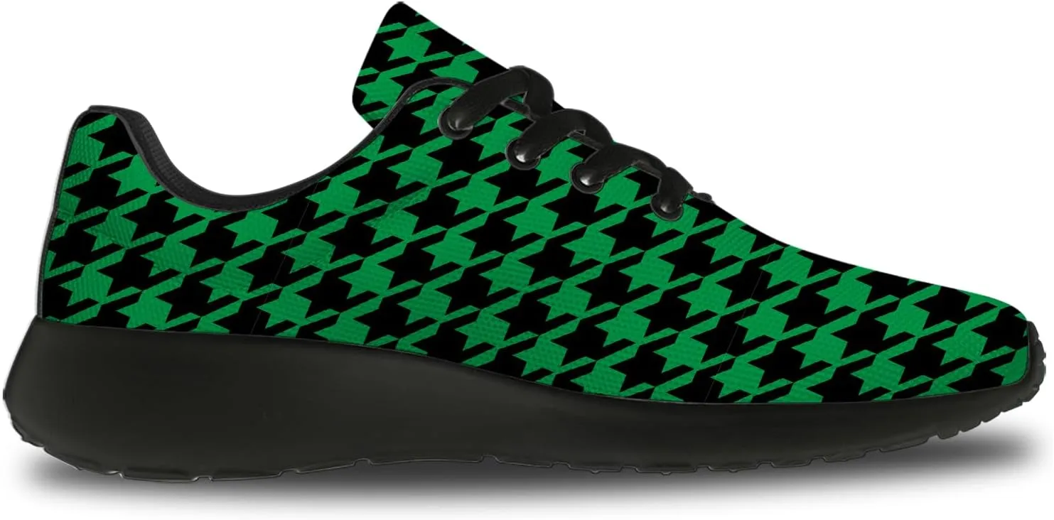 Houndstooth Print Shoes Women Men Lightweight Breathable Walking Tennis Shoes Running Sneakers Gifts for Dad Mom