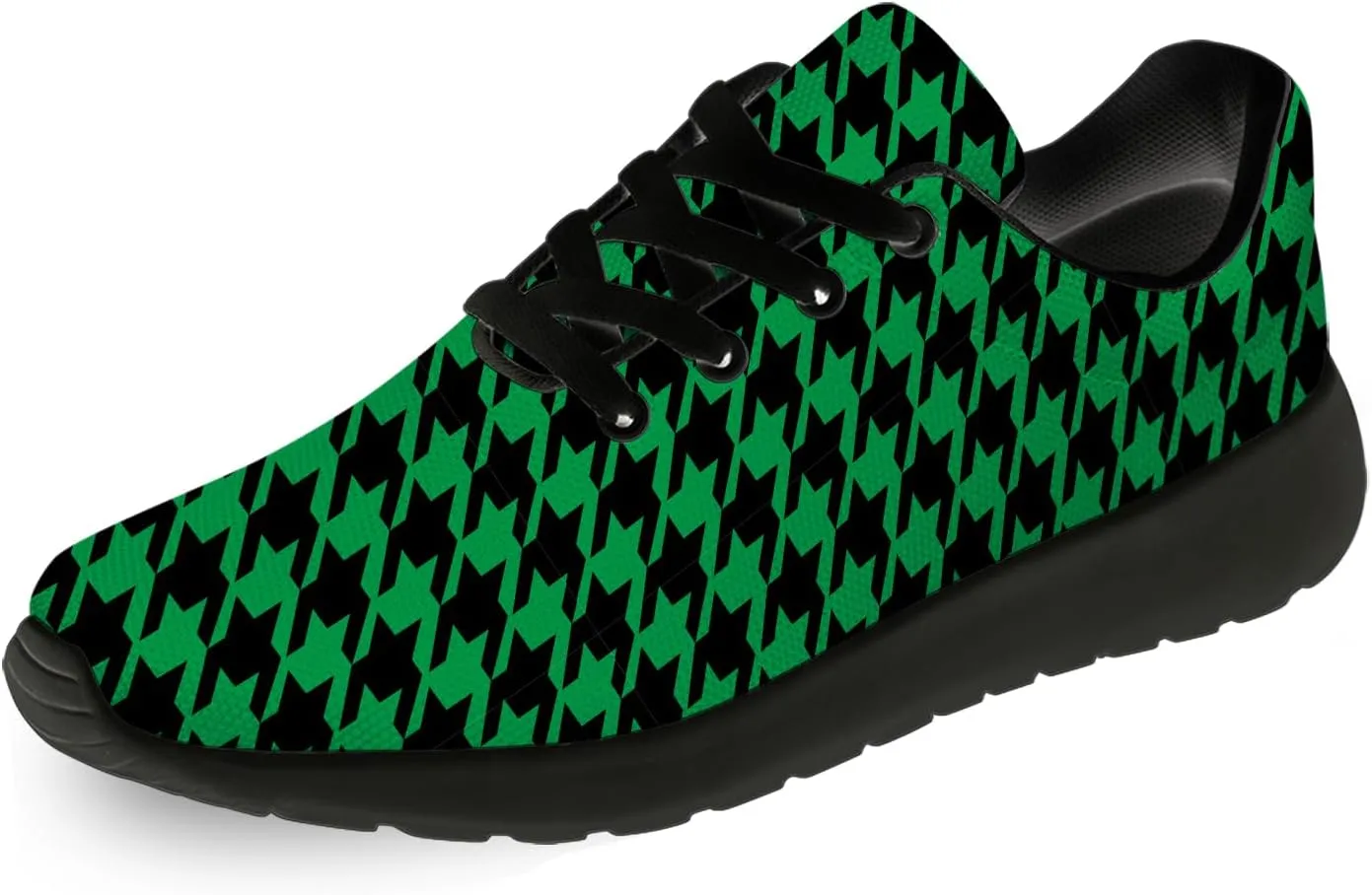 Houndstooth Print Shoes Women Men Lightweight Breathable Walking Tennis Shoes Running Sneakers Gifts for Dad Mom