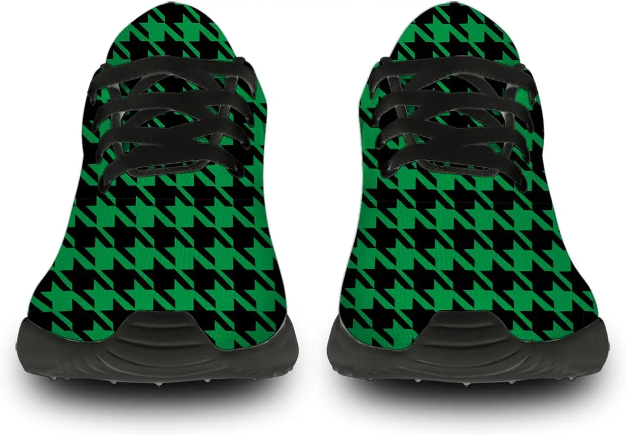 Houndstooth Print Shoes Women Men Lightweight Breathable Walking Tennis Shoes Running Sneakers Gifts for Dad Mom