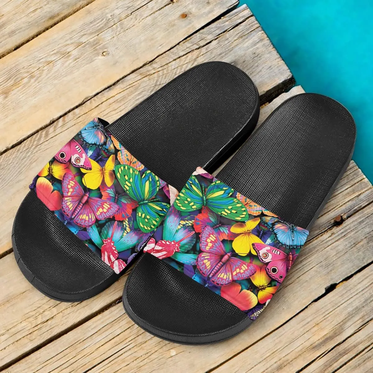 Howilath Novelty Animals Pattern Women's Slide Sandals, Casual Soft Sole Open Toe Non-Slip Single Band Slide Sandals