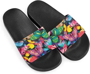 Howilath Novelty Animals Pattern Women's Slide Sandals, Casual Soft Sole Open Toe Non-Slip Single Band Slide Sandals