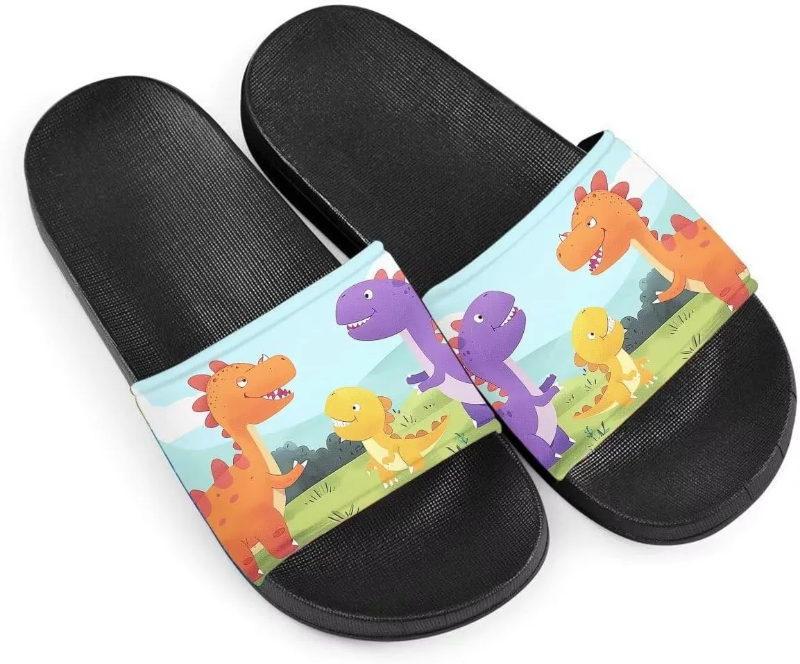 Howilath Novelty Animals Pattern Women's Slide Sandals, Casual Soft Sole Open Toe Non-Slip Single Band Slide Sandals