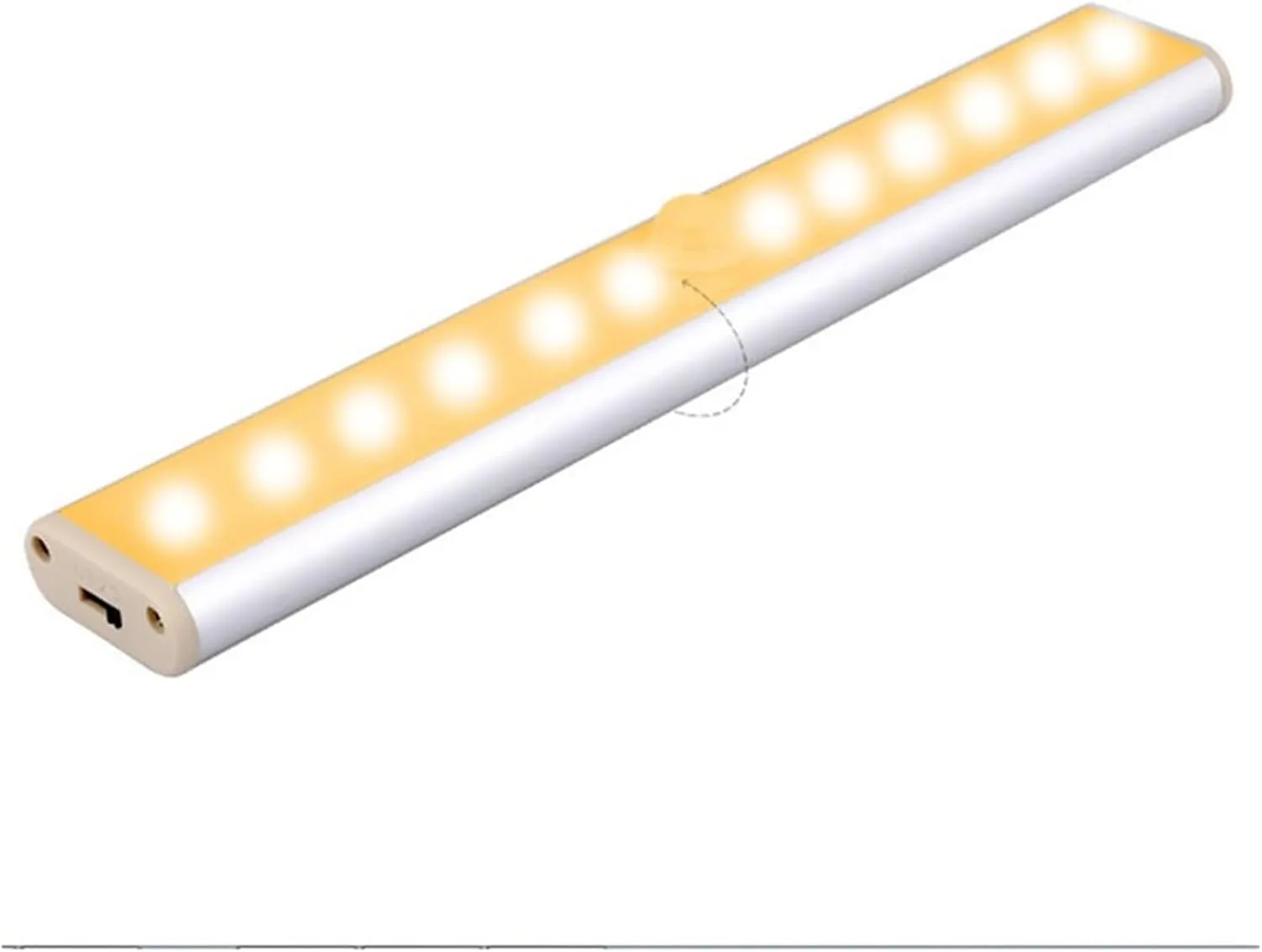Human Body Closet Sensor Light 12led Cabinet Light USB Charging Night Light Wardrobe Light Stair Light Shoe Cabinet Light (Color : 30=LED Rechargeable Warm Light)