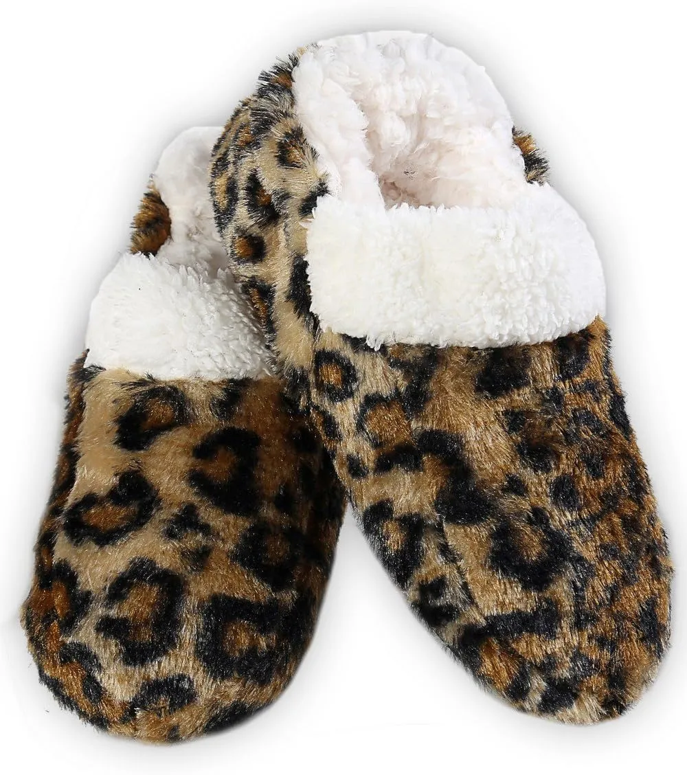 ICONOFLASH Women's Animal Print Loafer Style Slippers with Faux Shearling Lining