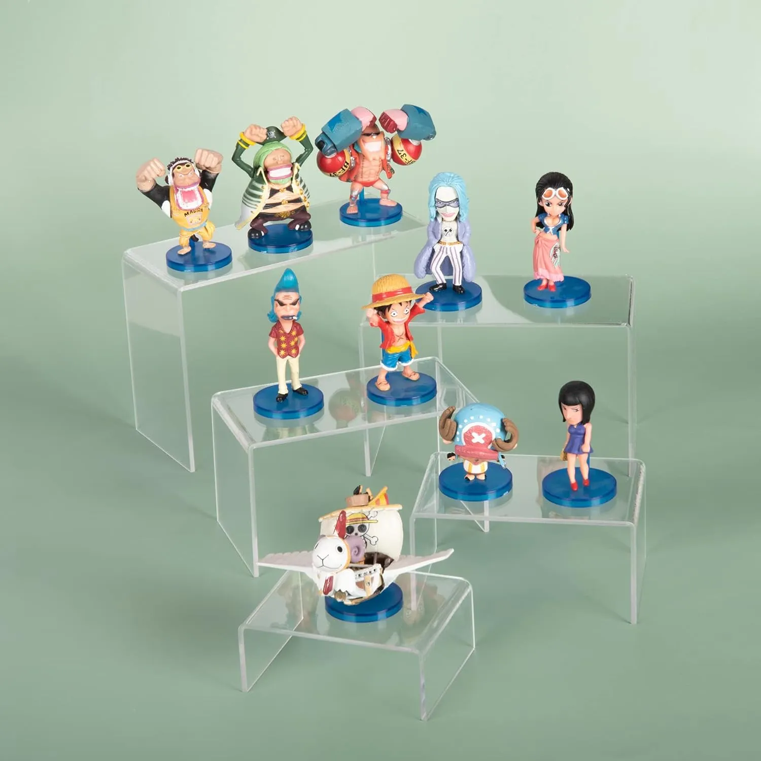 ihomecooker 10 Pc Clear Acrylic Display Risers Showcase for Shoe Risers Retail Stand Cupcake Stand Dessert Stand