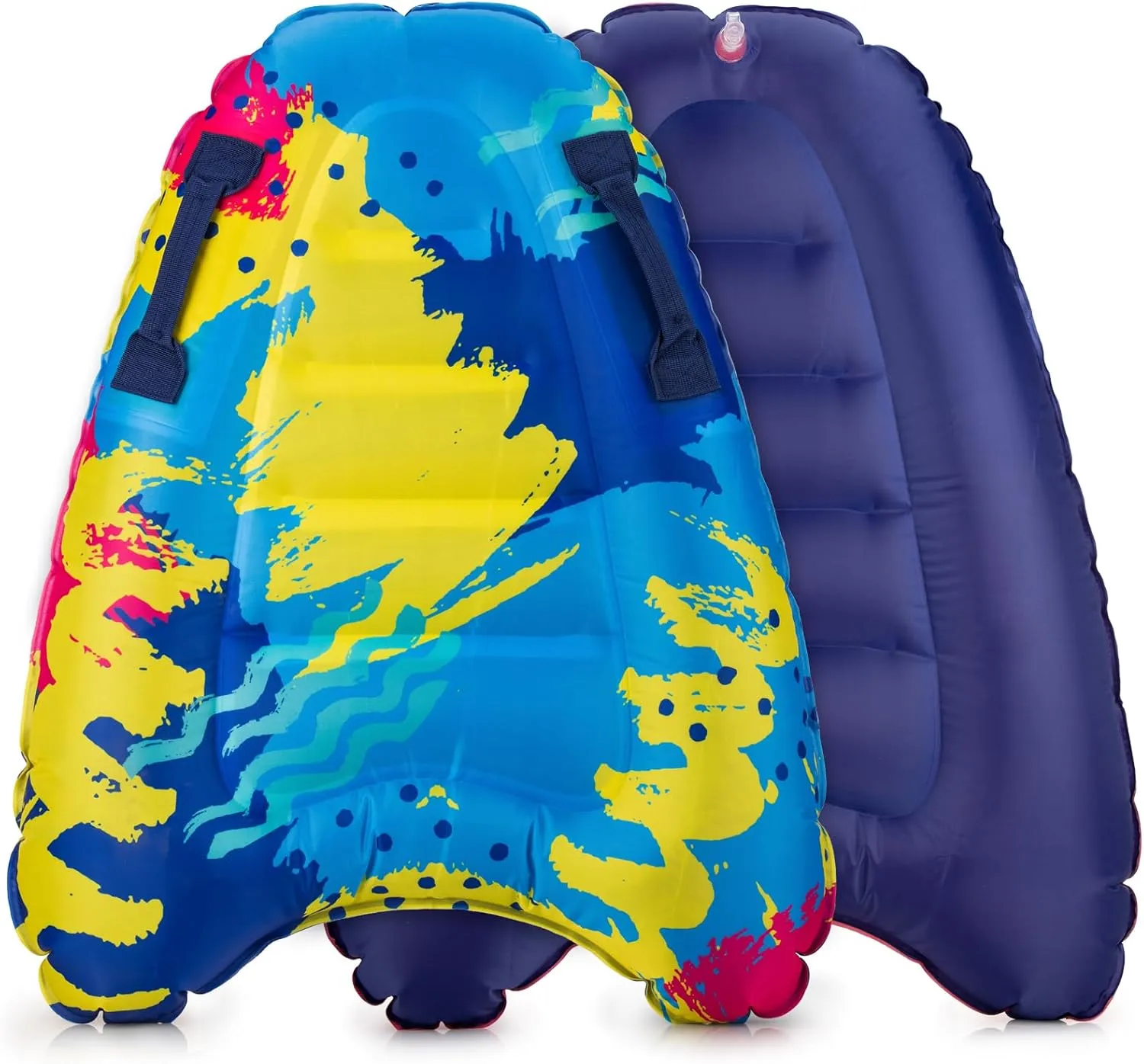 Inflatable Boogy Boards for Beach Travel Toys, 30” Cavas Slip Slide Water Park Body Surfing Board with Handles, Summer Fun Water Pool Game Toys for Kids 4,8,12 Ages