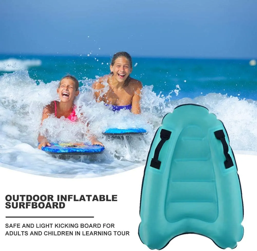 Inflatable Boogy Boards for Beach Travel Toys, 30” Cavas Slip Slide Water Park Body Surfing Board with Handles, Summer Fun Water Pool Game Toys for Kids 4,8,12 Ages