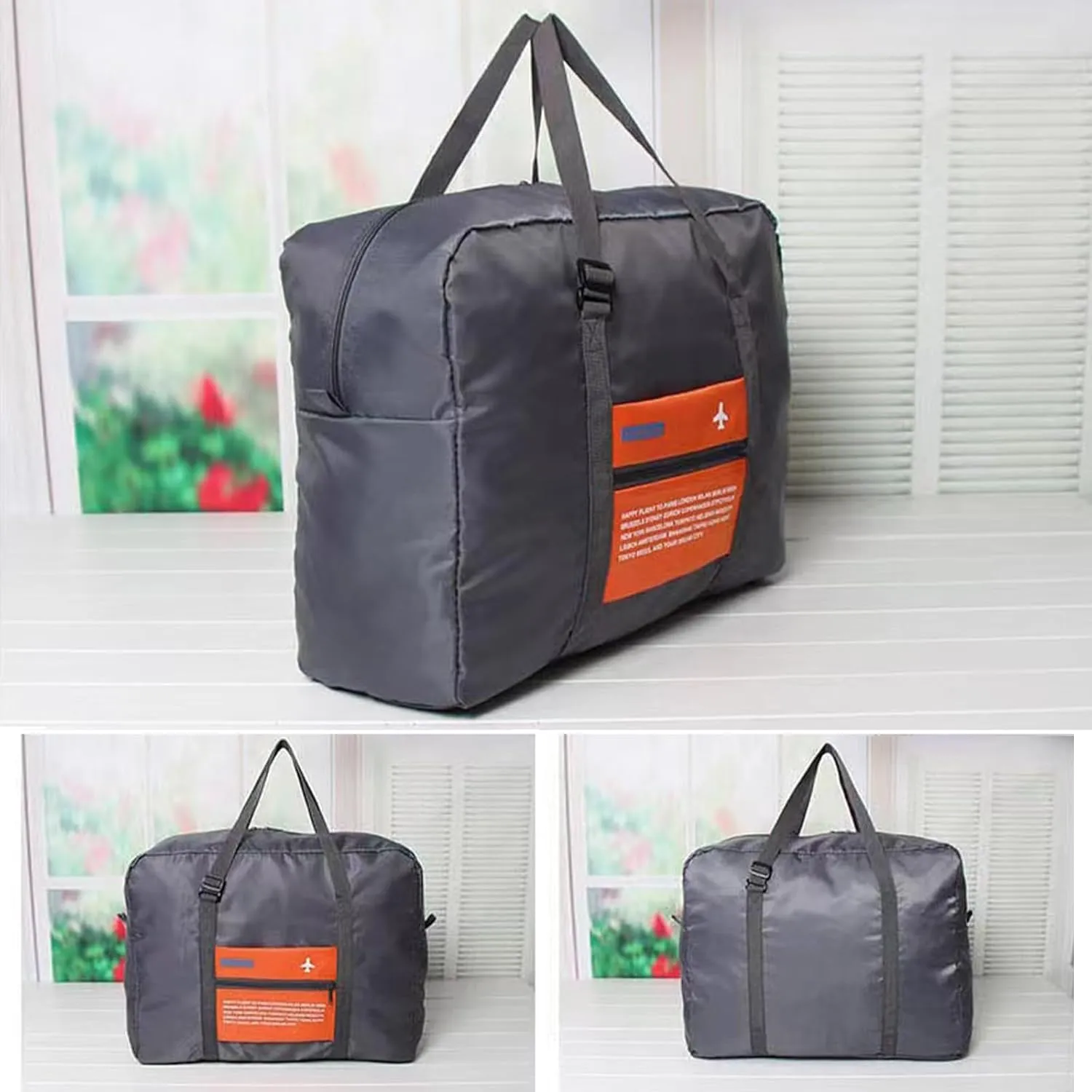 INVODA Travel Bag Foldable Duffle Bag for Women and Men Lightweight Luggage Bag Personal Item Bag for Airlines Weekender Carry on Bag Tote Overnight Bag (4 PCS)