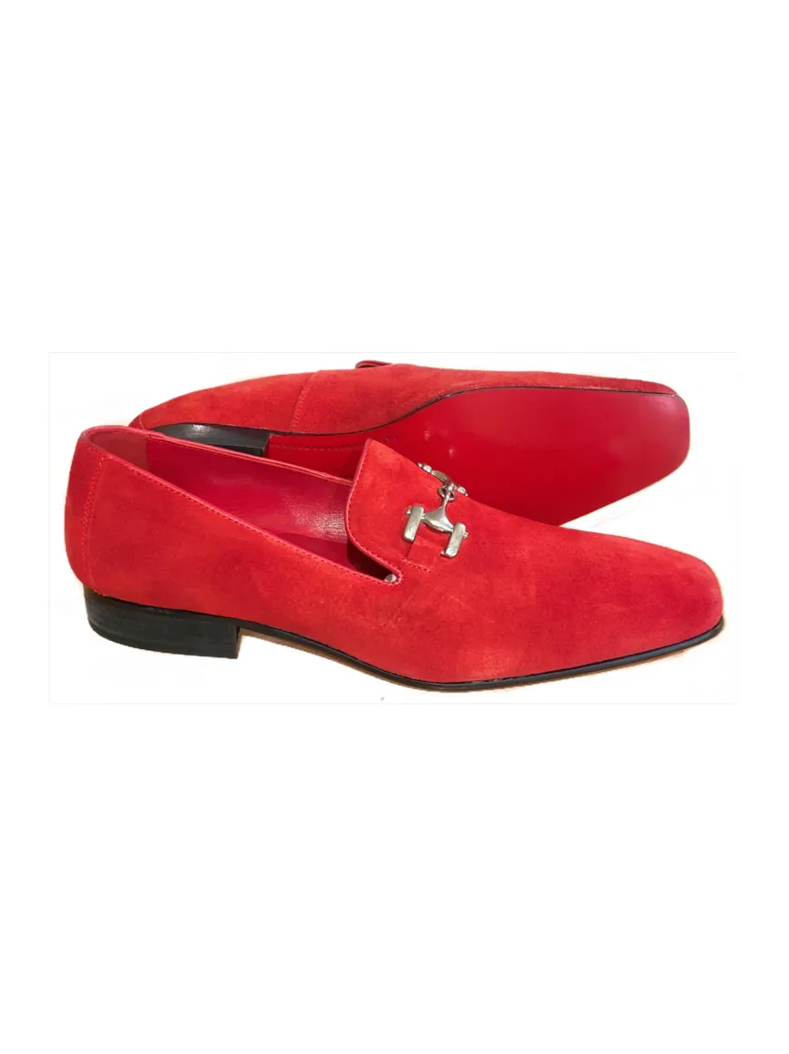 JACK MICHAEL Red Suede with Metal Band Shoe