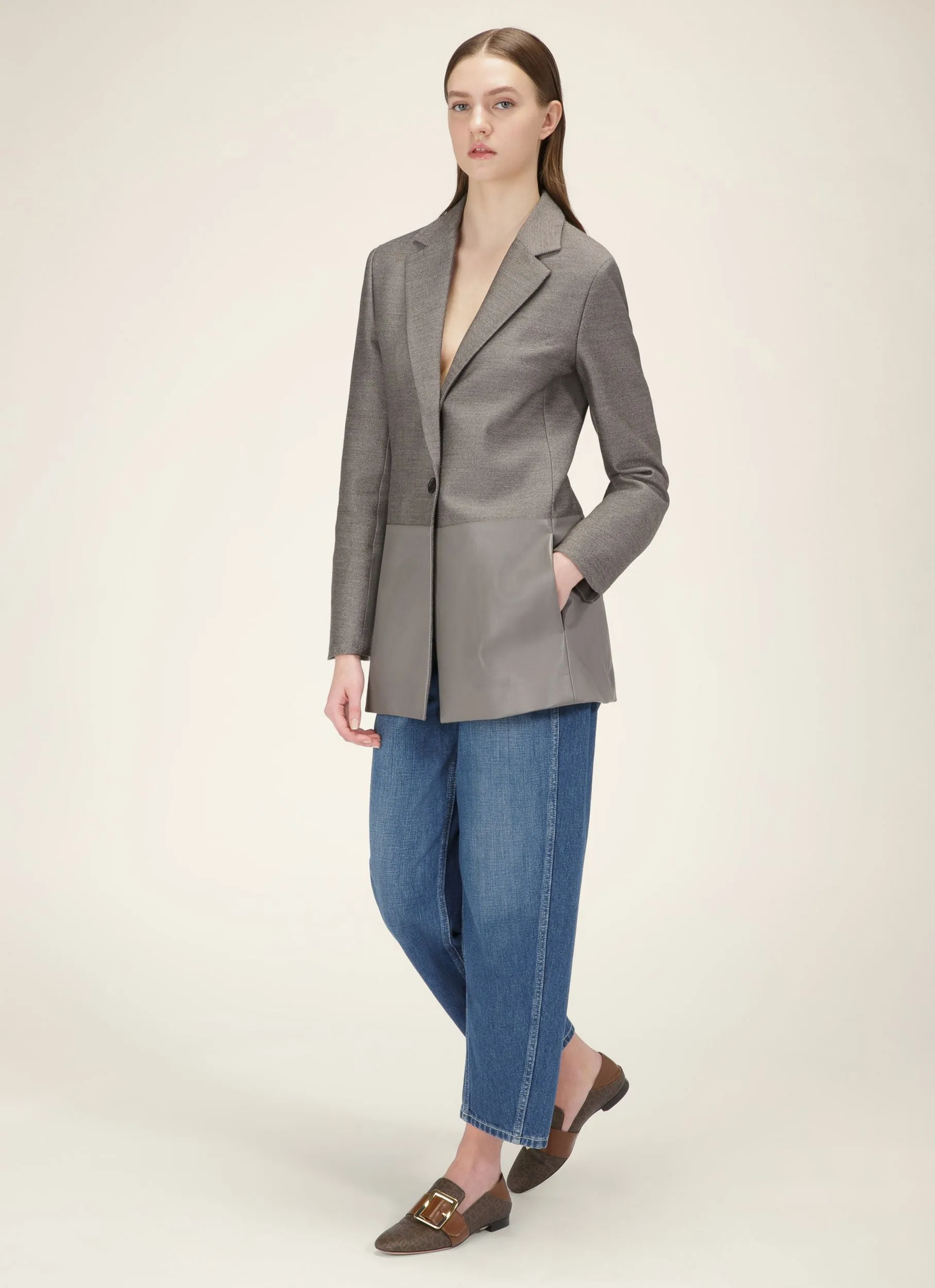 Janelle Leather & Tpu Loafers In Brown