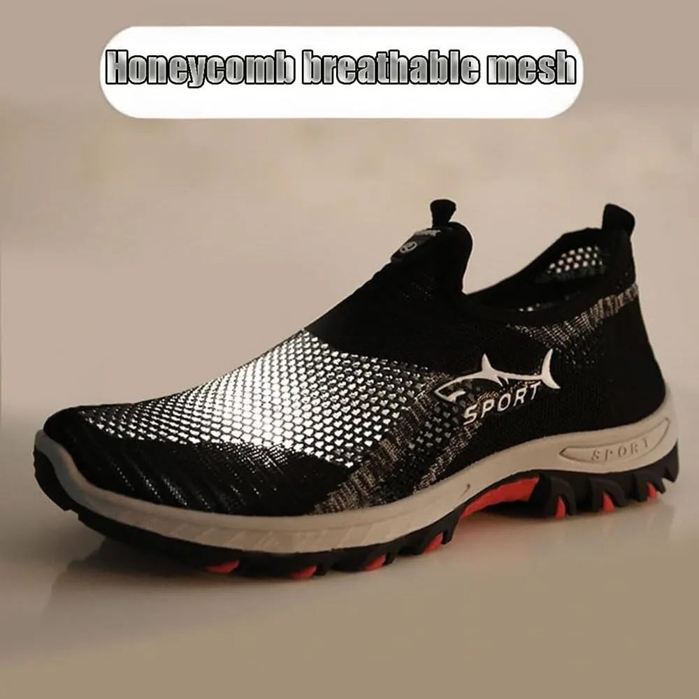 JarvCooling Comfort Sneaker for Men, Casual Comfy Mesh Breathable Soft Bottom Anti-Slip Slip On Walking Shoes