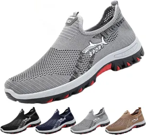 JarvCooling Comfort Sneaker for Men, Casual Comfy Mesh Breathable Soft Bottom Anti-Slip Slip On Walking Shoes