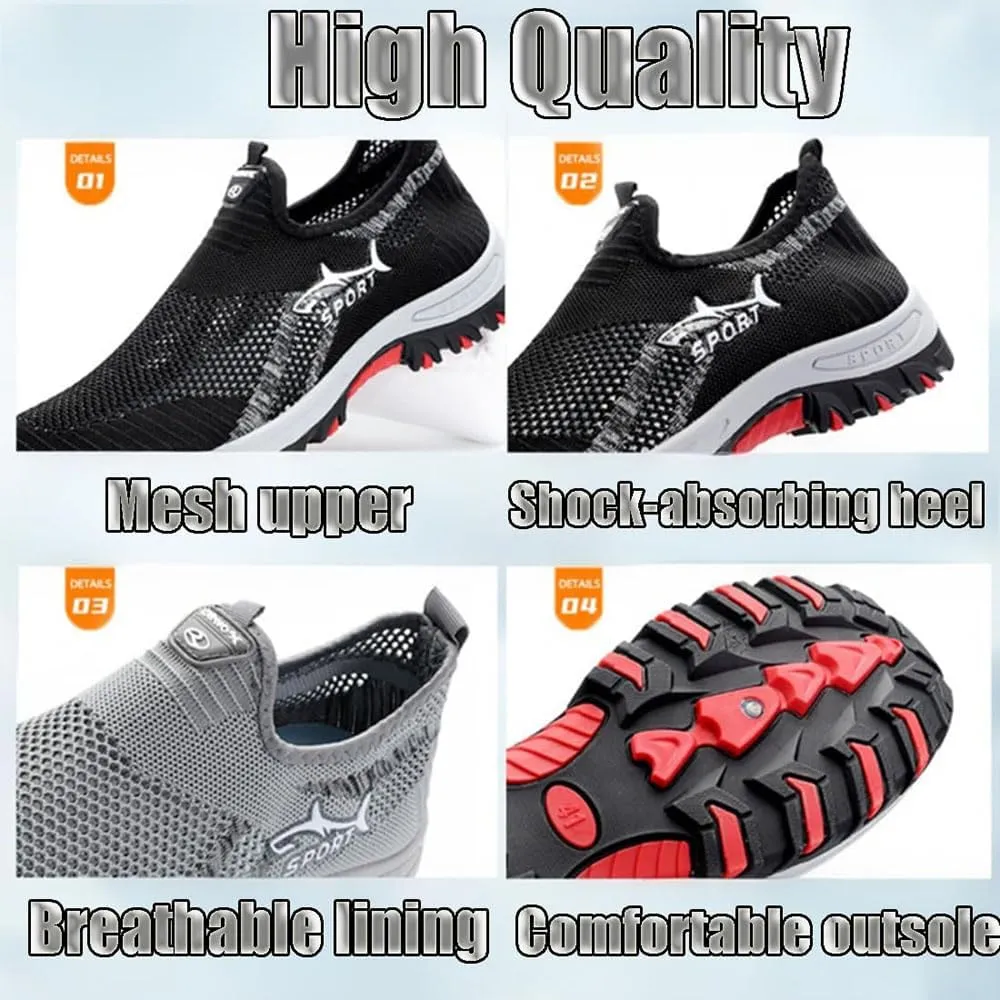 JarvCooling Comfort Sneaker for Men, Casual Comfy Mesh Breathable Soft Bottom Anti-Slip Slip On Walking Shoes