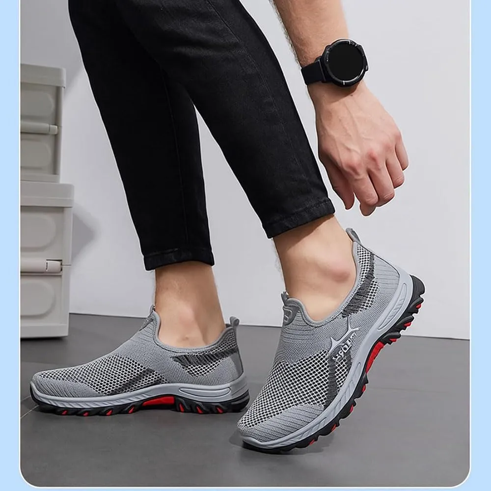 JarvCooling Comfort Sneaker for Men, Casual Comfy Mesh Breathable Soft Bottom Anti-Slip Slip On Walking Shoes