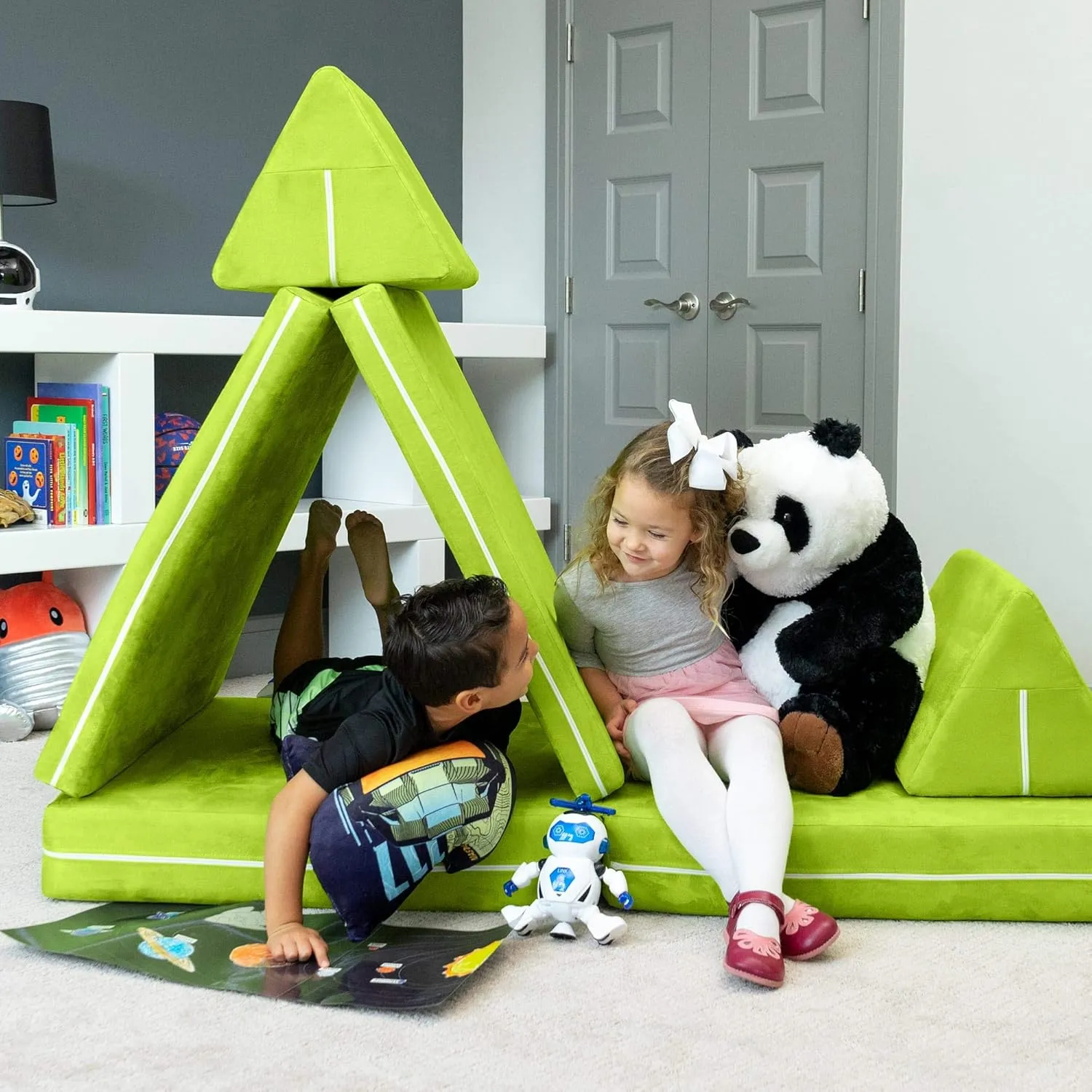 Jaxx Zipline Imaginative Furniture Playset for Creative Kids, Original Playscape Set, Navy