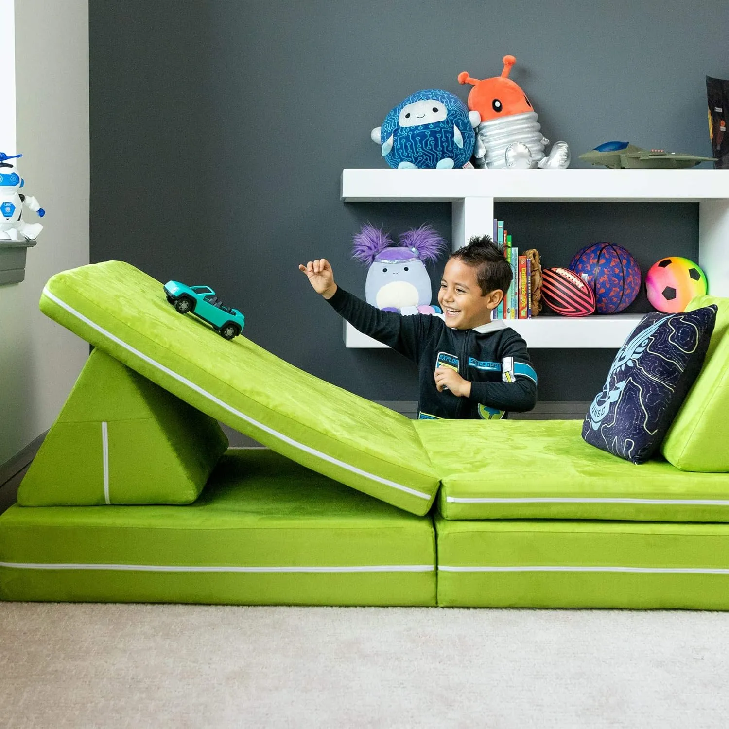 Jaxx Zipline Imaginative Furniture Playset for Creative Kids, Original Playscape Set, Navy