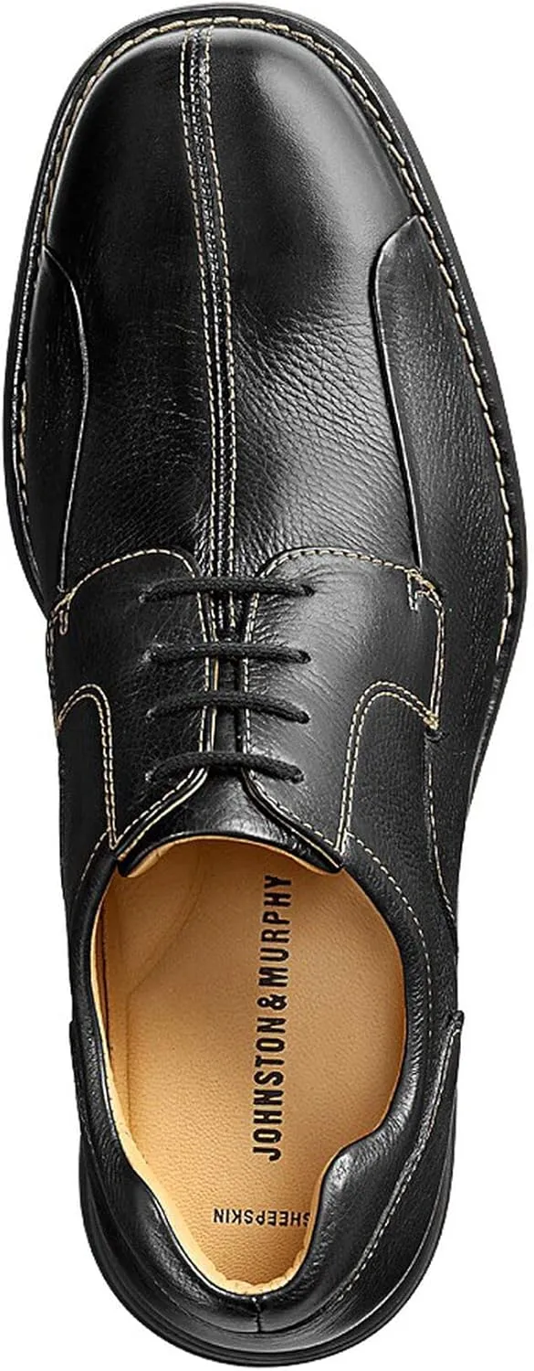 Johnston & Murphy Men’s Shuler Moc Toe Slip-On Shoe | Cushioned Footbed | Full-Grain Leather | Rubber Sole | Padded Collar | Superior Comfort